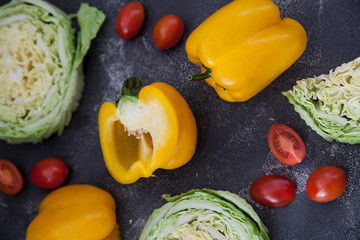vegetables. Chinese cabbage, cherry tomatoes, sweet pepper