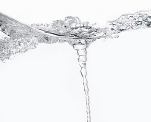 Still life water vortex on white background