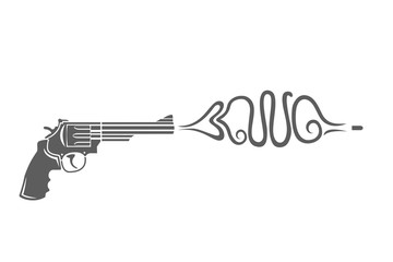 Vintage magnum revolver vector illusatration