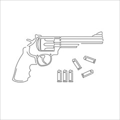 Vintage magnum revolver vector illusatration