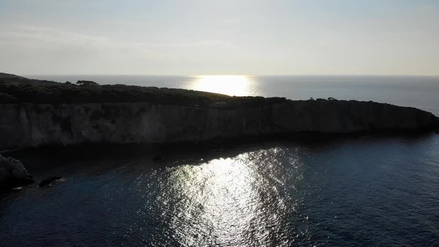 Tremiti Island silhuette in contrat with the sunset during a summer day