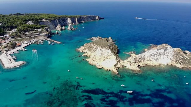 180&deg; panoramic shoot above tremiti islands made with a drone