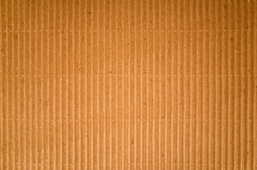 Brown corrugated cardboard paper background with Vertical Lines