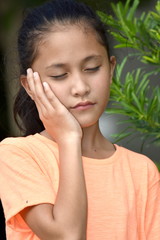 Tired Youthful Diverse Girl