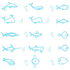 Set of fish emblems
