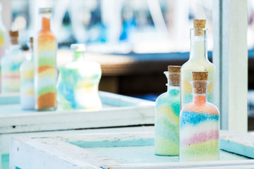 Colorful sand for sale in fisherman wharf area