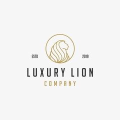 luxury lion icon logo illustration