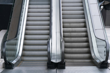 Front view of escalator in shopping mall
