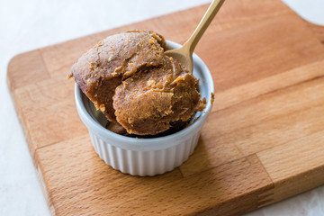 Japanese Miso Paste with Wooden Spoon.