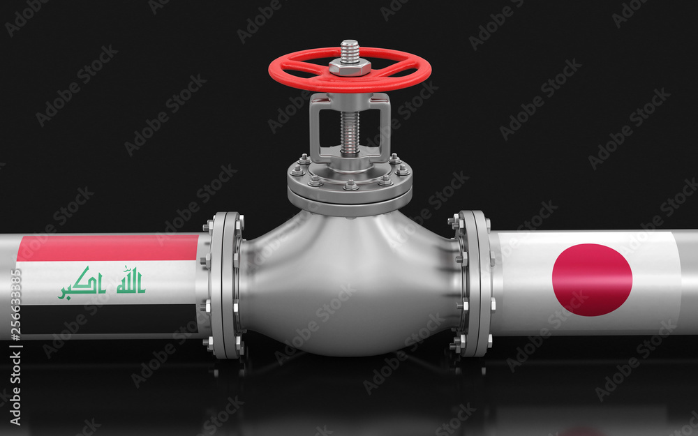 Poster pipeline with flags. image with clipping path