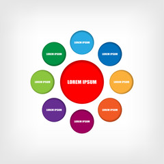 Abstract infographics full color template. - Vector
