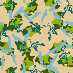 UFO camouflage of various shades of green, blue and beige colors