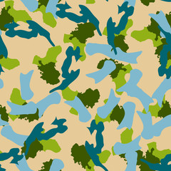 UFO camouflage of various shades of green, blue and beige colors