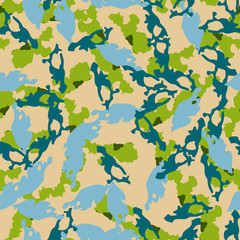 UFO camouflage of various shades of green, blue and beige colors