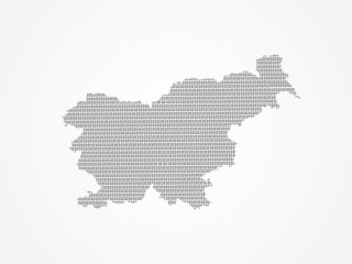 Obraz premium Slovenia vector map illustration using binary digits or numbers on light background to mean digital country and advancement of technology