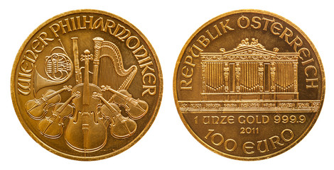Österreich 1 Unze Gold Münze 100 Euro  - obrazy, fototapety, plakaty