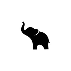 elephant black silhouette isolated on white background, abstract art illustration