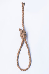 Scaffolds suicide rope on white paper