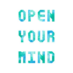Open your mind with blue and green watercolor