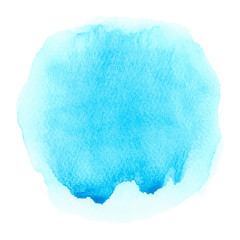 Blue grunge watercolor on white background