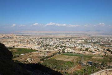 Fototapeta premium The Monastery Of The Temptation where Jesus resisted the temptations of Satan after fasting for 40 days in the desert In Jericho, Palestine