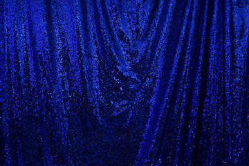 Dark blue glittering cloths made of sequins