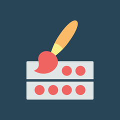 Silhouette icon paint with brush