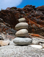 stack of stones on the beach