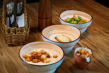 milk soup with croutons