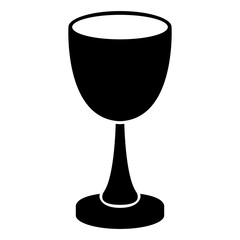 Glass icon. Alcohol label on white Background. Black and Simple style. Vector Illustration