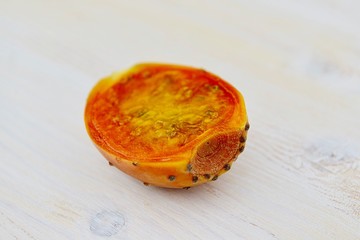 prickly pear on white background