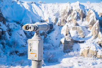 Binocular for tourist to see mountain view