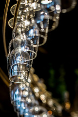 Wine glasses hanger in classic pub