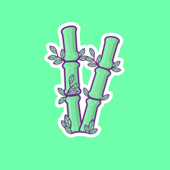 cute bamboo cartoon vector