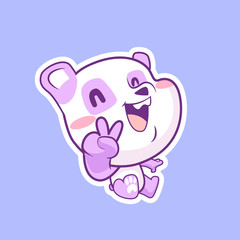 cute panda peace sign