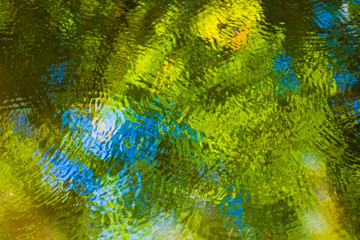 Abstract reflection of trees on water
