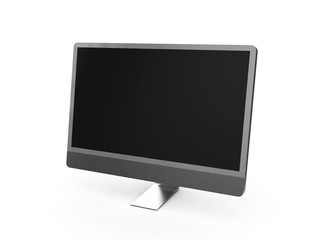 3d rendering black monitor isolated on white background