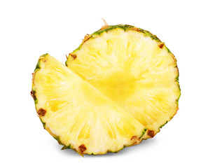 pineapple with slices isolated Clipping Path