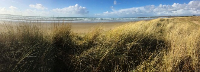 sur le chemin le long de la plage à Saint Anne La Palud en Bretagne Finistère Cornouailles