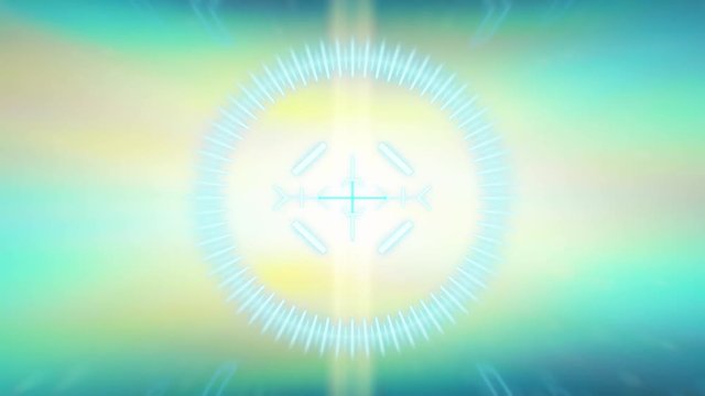 2D HUD animation of a target with a background of anamorphic highlights.