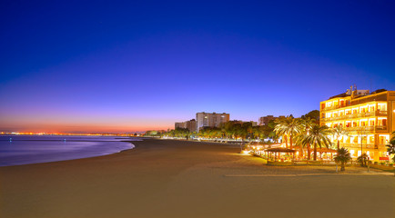 Benicassim beach sunset in Castellon
