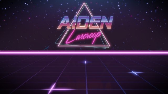 first name Aiden in synthwave style