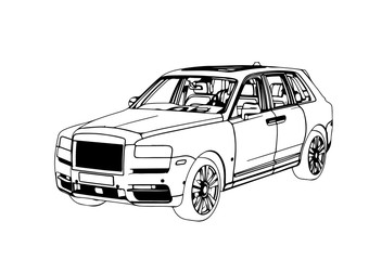 sketch off-road  suv car vector