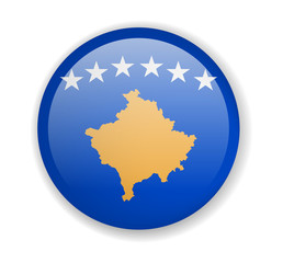 Kosovo flag round bright icon on a white background