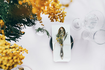 wedding rings and flowers