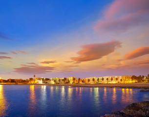 Fototapeta na wymiar Cambrils beach sunset in Tarragona