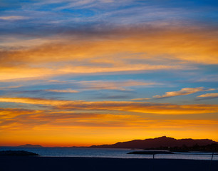 Cambrils beach sunset in Tarragona