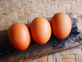egg on wooden background
