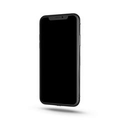 Smartphone similar to iphone X style Isolated on white background. Cell phone with touchscreen. Black modern realistic phone. Mockup phone in EPS 10 file.