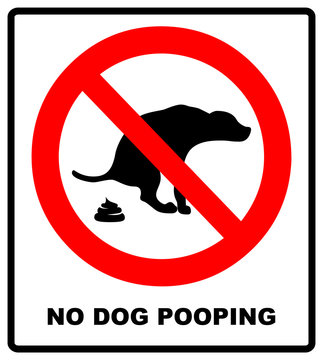 No dog poop  sign illustration on white background